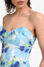 Amanda Uprichard Blue/Yellow 'Corinna' Floral Strapless Maxi Dress Size S