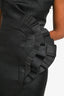 Acler Black 'Webster' Off The Shoulder Fan Detail Midi Dress Size XS