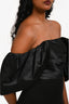 Bariano Black Shimmer Ruched Puff Sleeve Maxi Dress Size 4