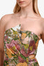 Elliatt Multicolour Foil Floral Detail Strapless 'Patrice' Mini Dress Size S