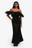 Elliat Black Rouched Sleeve 'Sharon' Midi Dress Size XS