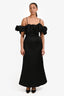 Elliatt Black Ruched Sleeve 'Sharon' Midi Dress Size M