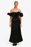 Elliatt Black Ruched Sleeve 'Sharon' Midi Dress Size L