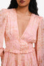Hemant & Nandita Pink Floral Detail Puff Sleeve Long Sleeve 'Pakhi' Mini Dress Size XS