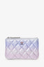 Pre-Loved Chanel™ 21K Iridescent Ombre Purple Leather Mini O-case Pouch