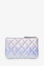 Pre-Loved Chanel™ 21K Iridescent Ombre Purple Leather Mini O-case Pouch