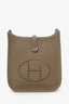 Hermès 2024 Etoupe Clemence Leather Mini Evelyne TPM 16 Crossbody
