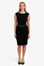 Gucci Black Jersey Horsebit Belted Midi Dress Size M