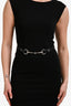 Gucci Black Jersey Horsebit Belted Midi Dress Size M