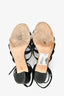 Pre-Loved Chanel™ Black Fabric Faux Pearl Embellished Block Heeled Sandals Size 40