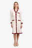 Gucci 2018 White/Red/Navy Tweed Dress Size 42