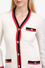 Gucci 2018 White/Red/Navy Tweed Dress Size 42