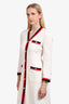 Gucci 2018 White/Red/Navy Tweed Dress Size 42