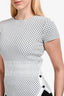 Christian Dior White/Black Pattern Top Size 6 US
