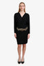 Gucci Black Silk Chain Waist Detail Dress Size 42