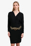 Gucci Black Silk Chain Waist Detail Dress Size 42