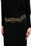 Gucci Black Silk Chain Waist Detail Dress Size 42