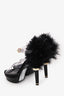 Pre-Loved Chanel™ Black/PVC Feather Embellished Heels Size 36