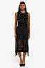 Alexander McQueen Black Wrap Detail Midi Dress Est. Size S