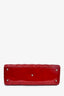 Christian Dior 2015 Red Patent Cannage Large Lady Dior With Strap
