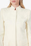 Escada Cream Wool Baroque Embroidered Pencil Skirt Suit Set Size 36