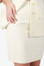 Escada Cream Wool Baroque Embroidered Pencil Skirt Suit Set Size 36