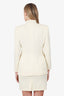 Escada Cream Wool Baroque Embroidered Pencil Skirt Suit Set Size 36