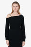 Pre-Loved Chanel™ 23B Black Cashmere Chain Cold-Shoulder Sweater Size 36