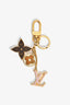 Louis Vuitton Gold Tone/Pink/Monogram 'Spring Street' Keychain