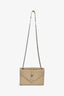 Saint Laurent Light Beige Leather Tri-Quilted Envelope Chain Medium Shoulder Bag