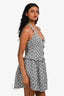For Love & Lemons Black/White Gingham Floral Halter Neck Mini Dress Size S