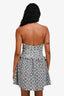 For Love & Lemons Black/White Gingham Floral Halter Neck Mini Dress Size S