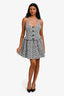 For Love & Lemons Black/White Gingham Floral Halter Neck Mini Dress Size S