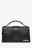 Jacquemus Black Leather 'Le Bambino' Large Shoulder Bag with Strap