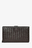 Bottega Veneta Brown Leather Intrecciato Long Wallet