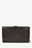 Bottega Veneta Brown Leather Intrecciato Long Wallet