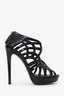 Roberto Cavalli Black Patent Leather Platform Heels Size 37