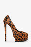 Roberto Cavalli Cheetah Print Pony Hair Platform Heels Size 37