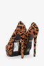 Roberto Cavalli Cheetah Print Pony Hair Platform Heels Size 37