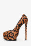 Roberto Cavalli Cheetah Print Pony Hair Platform Heels Size 37