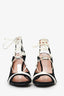 Moschino Black/White Striped Block Heels Size 34.5