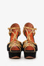 Charlotte Olympia Black Suede/Gold Platform Sandals Size 38