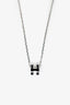 Hermès Silver Tone/Black Mini Pop H Necklace