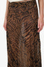 Ganni Brown Animal Print Midi Skirt Size 2