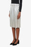 Isabel Marant Silver Metallic Pleated Midi Skirt Size 40