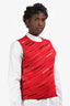 Balenciaga Red Wool Logo All Over Sweater Vest Size L