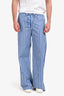 Marni Blue/White Striped Cotton Wide Leg Pants Size 42 Mens