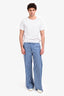 Marni Blue/White Striped Cotton Wide Leg Pants Size 42 Mens