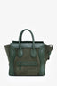 Celine Green Suede/Leather Micro Luggage Tote Bag