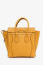 Celine Yellow Grained Calfskin Micro Luggage Tote